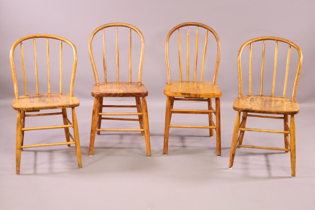 FOUR PINE SIDE CHAIRS (1 of 3)
