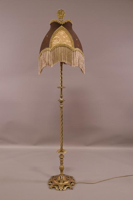 1920'S FLOOR LAMP WITH SILK SHADE (1 of 3)