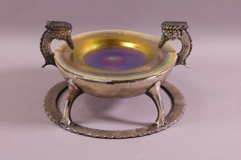 OSCAR BACH ASHTRAY W/ AURENE GLASS INSERT (1 of 4)