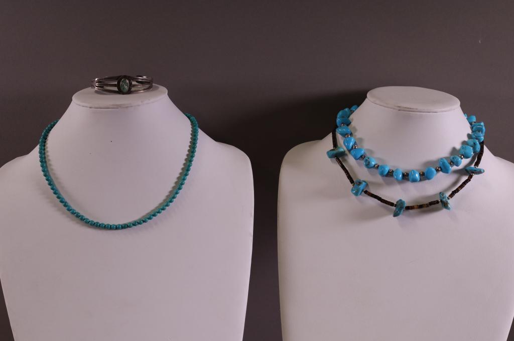 FOUR PIECES OF NATIVE AMERICAN JEWELRY (1 of 3)