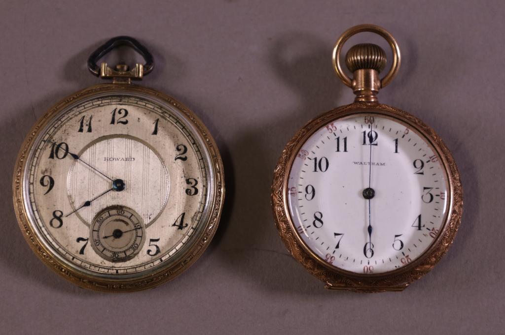 ONE 14K GOLD POCKET WATCH & GOLD PLATED POCKET WATCH (1 of 5)
