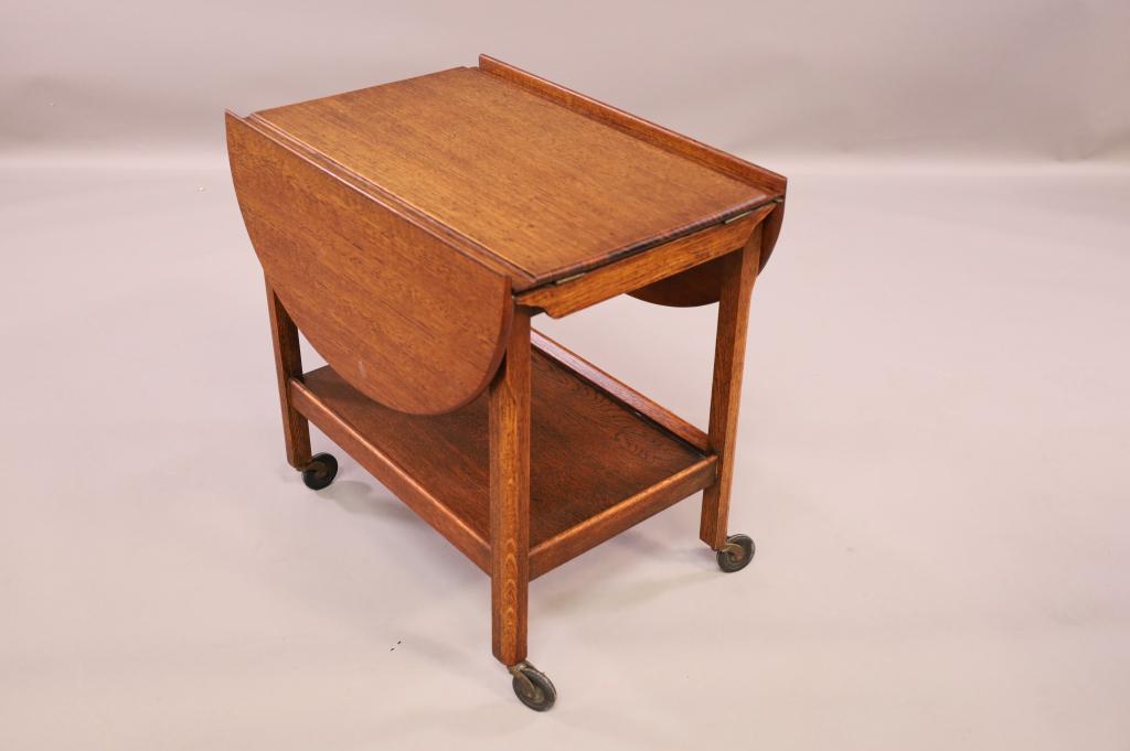 ANTIQUE OAK TEA CART (1 of 2)