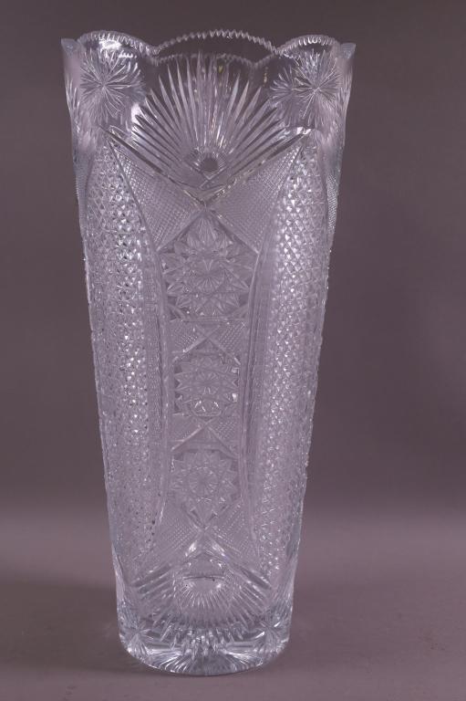 LARGE CUT GLASS VASE (1 of 4)