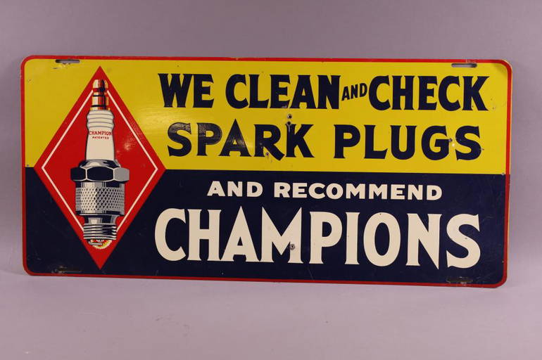 Champion Spark Plug Metal Sign