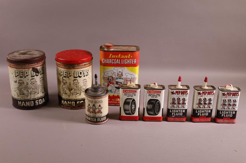 NINE MISC PEP BOYS CANS (1 of 3)