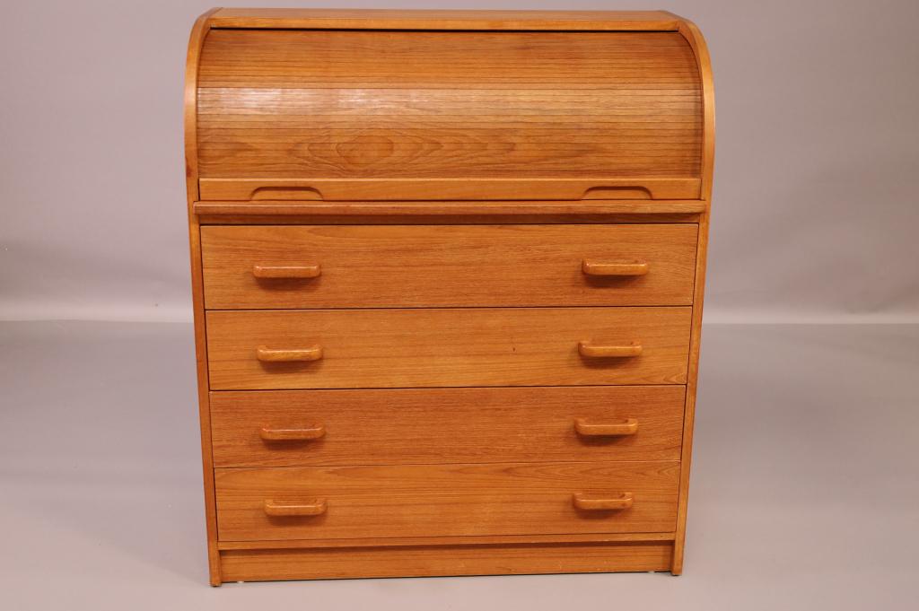 DANISH MODERN TEAK ROLL TOP DESK (1 of 3)
