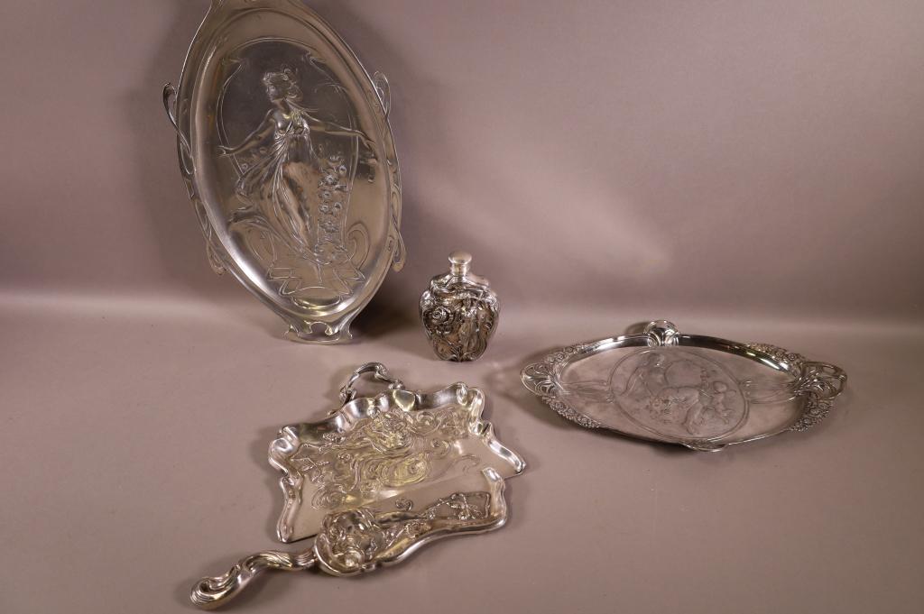4 PCS. OF ART NOUVEAU SILVER PLATE (1 of 5)