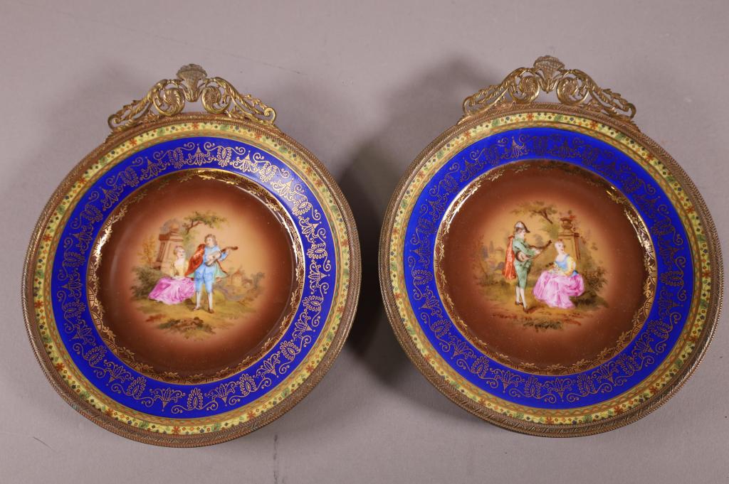 TWO HAND PAINTED PORCELAIN PLATES (1 of 2)