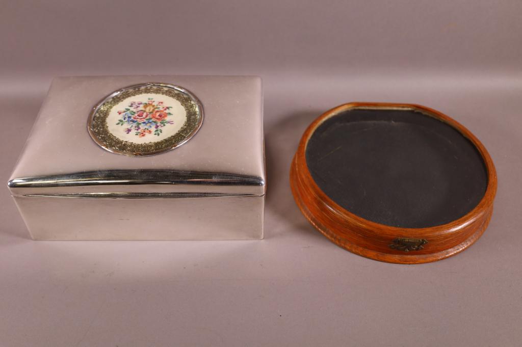 2 ANTIQUE COVERED BOXES (1 of 2)