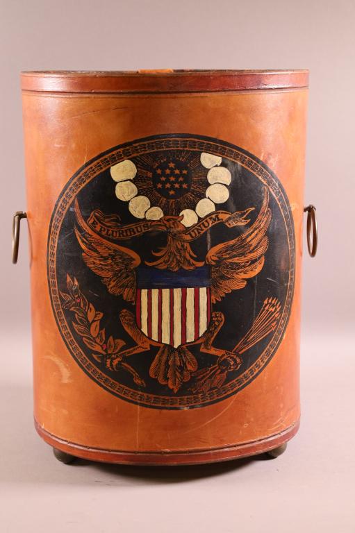 LEATHER WASTE BASKET (1 of 2)