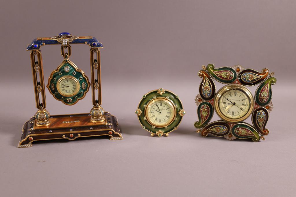 THREE JAY STRONGWATER CLOCKS (1 of 8)