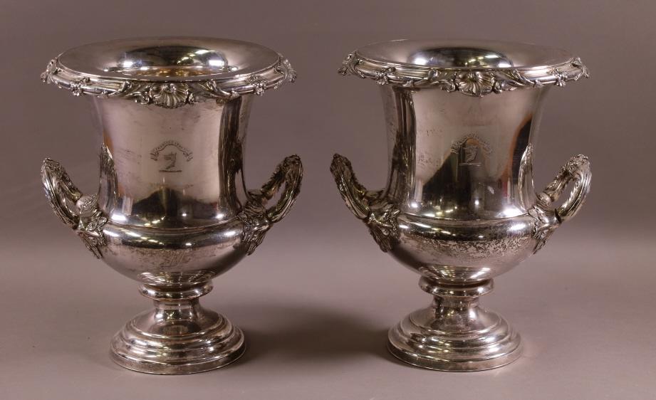 TWO SILVERPLATED CHAMPAGNE BUCKETS (1 of 3)