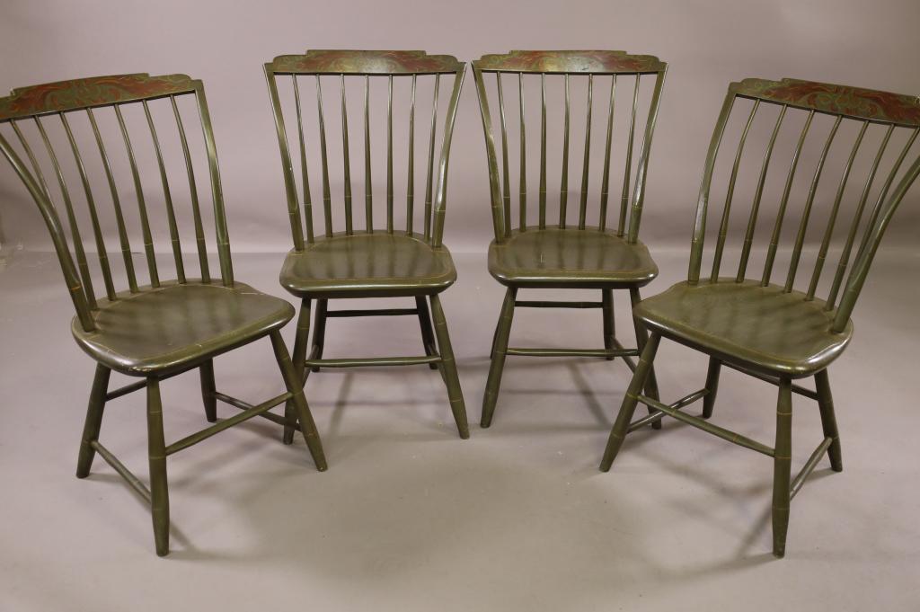 SET OF FOUR TOLE PAINTED CHAIRS (1 of 4)