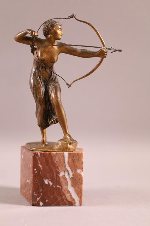 GEORGES MORIN DIANA CABINET BRONZE STATUE (1 of 3)
