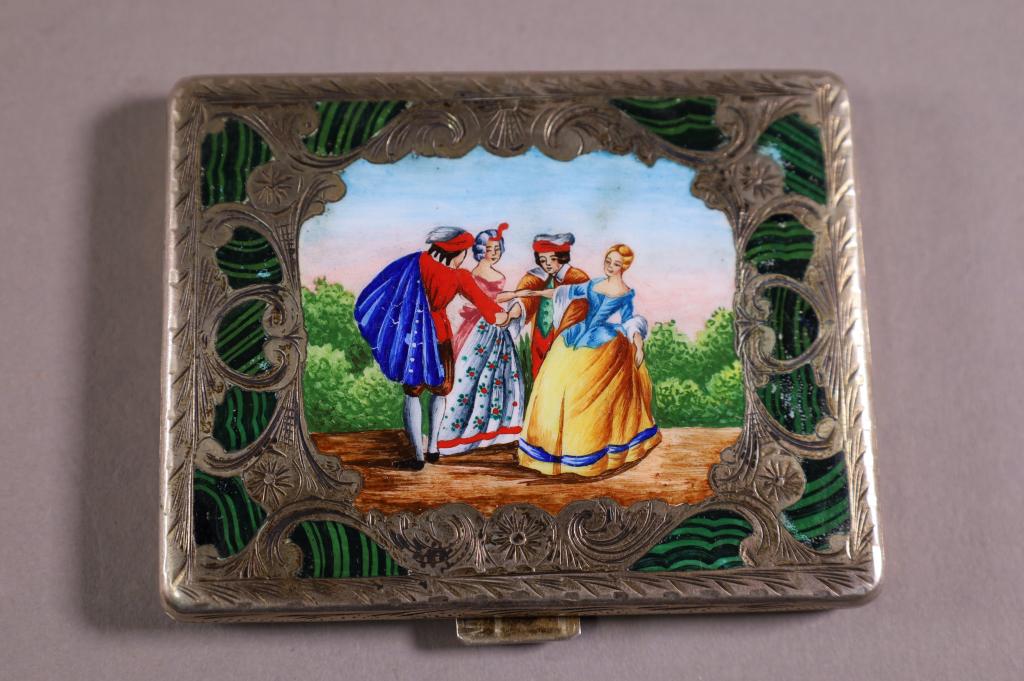 STERLING & ENAMEL CIGARETTE CASE (1 of 3)