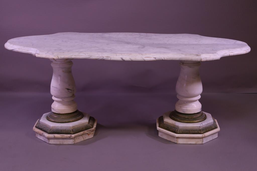ITALIAN MARBLE DINING TABLE (0223) on Jan 01, 2023 Redlands Antique