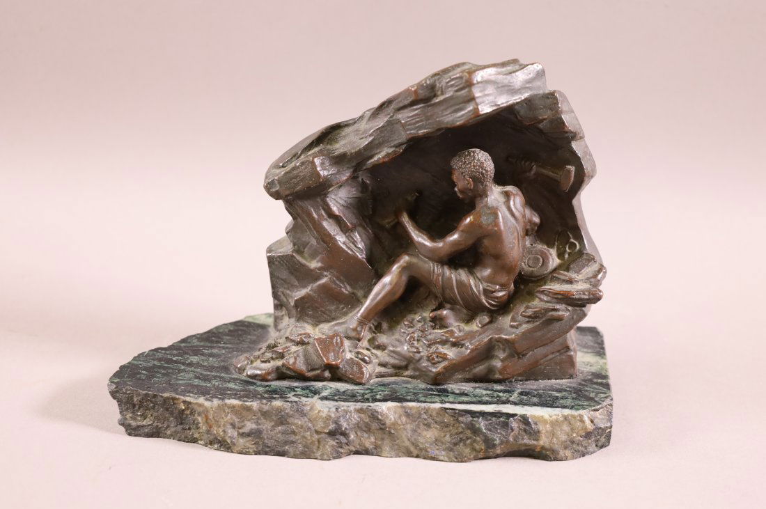 GIOVANNI NISINI BRONZE STATUE: BRONZE FIGURE, ON MARBLE BASE. MARKED WITH PLAQUE ON REVERSE, FOUNDERIA ARTISTICA ROMA. No 63. GOOD PATINA, GOOD CONDITION. 8" L x 6" H.