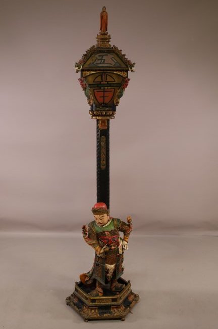 1900'S HIGHLY CARVED JAPANESE FLOOR LAMP (1 of 5)