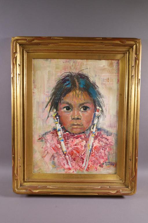 EDMOND WOODS NATIVE AMERICAN PORTRAIT PAINTING (1 of 3)