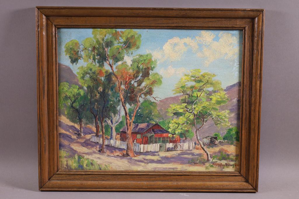 AMY DIFLEY BROWN CABIN LANDSCAPE PAINTING (1 of 3)