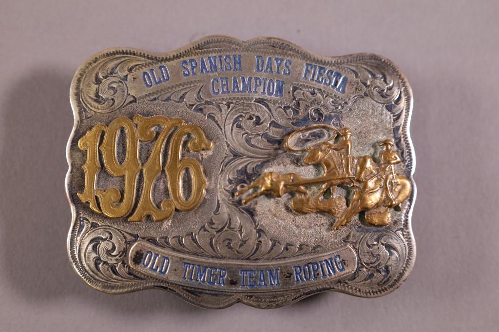 STERLING & GOLD BELT BUCKLE (1 of 2)