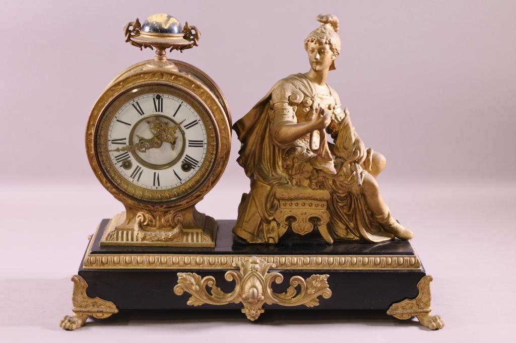 ANSONIA FIGURAL MANTLE CLOCK (1 of 3)