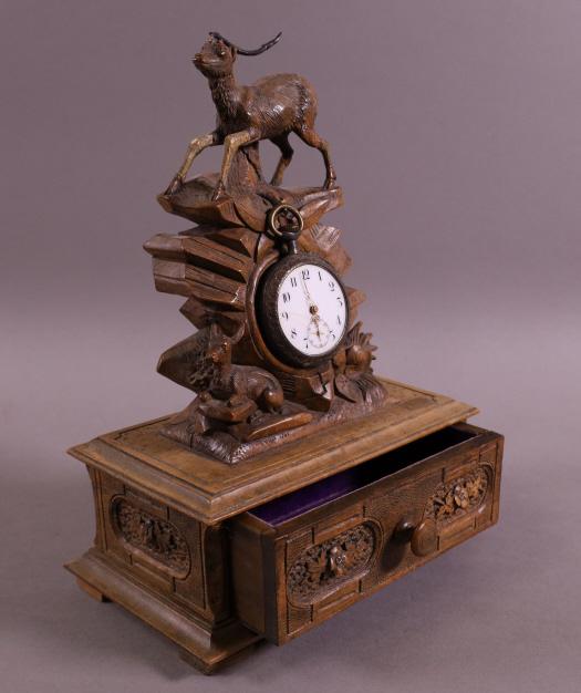 BLACK FOREST POCKET WATCH HOLDER W/ WATCH (1 of 3)