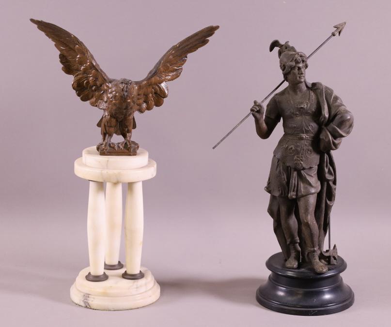 TWO SPELTER FIGURES (1 of 4)