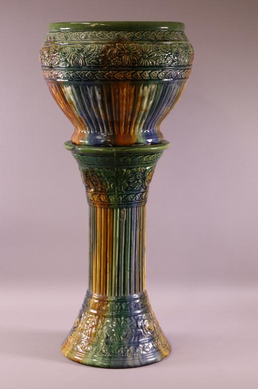 LARGE McCOY JARDINIERE & PEDESTAL (1 of 3)