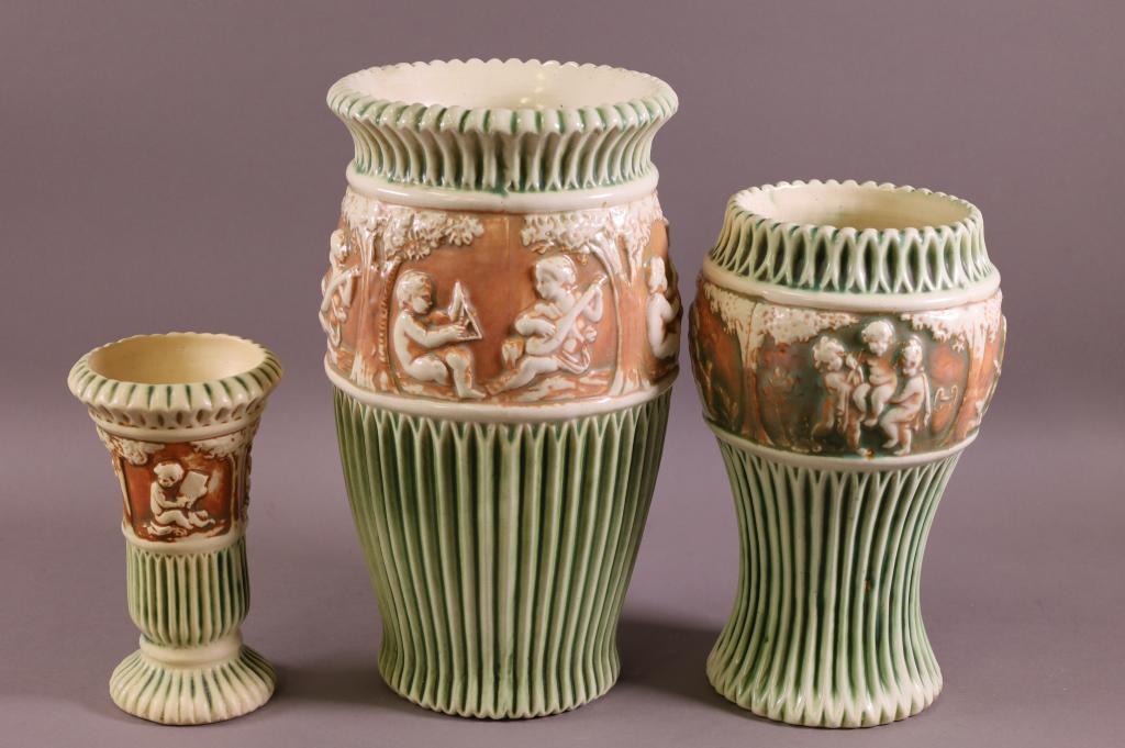 THREE ROSEVILLE VASES (1 of 4)