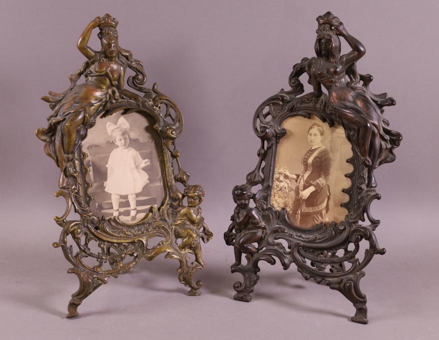 PAIR OF VICTORIAN METAL FIGURAL FRAMES (1 of 3)