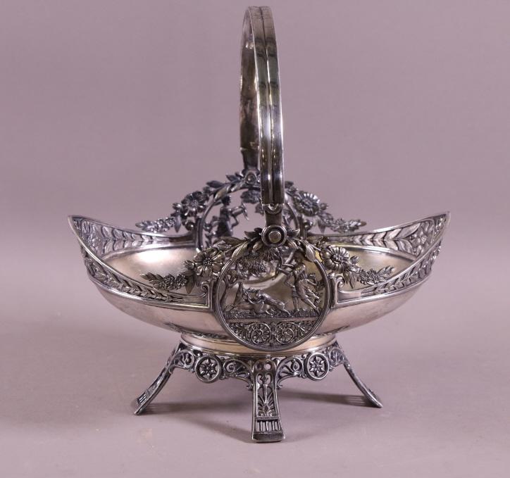VICTORIAN SILVERPLATED BASKET (1 of 3)