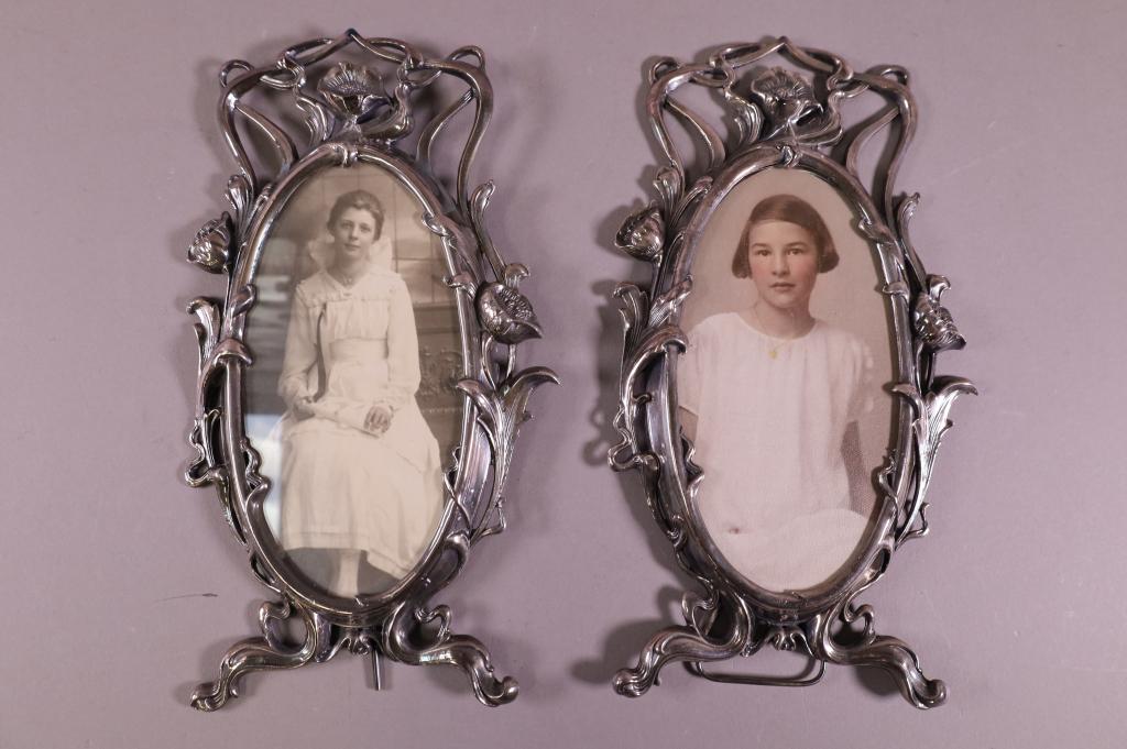 PAIR OF ART NOUVEAU SILVERPLATED FRAMES (1 of 4)