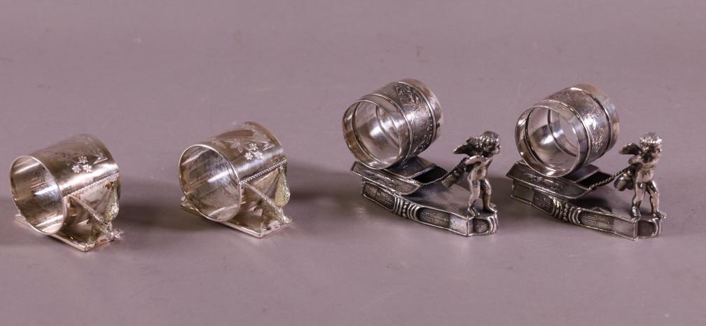 2 PAIRS VICTORIAN NAPKIN RINGS (1 of 3)
