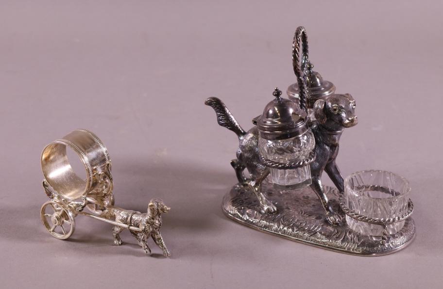 TWO DOG FORM VICTORIAN TABLE ITEMS (1 of 3)