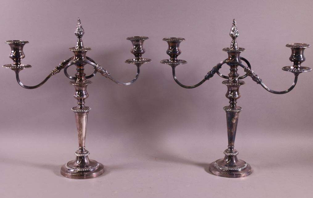 PAIR OF SILVERPLATED CANDELABRAS (1 of 2)