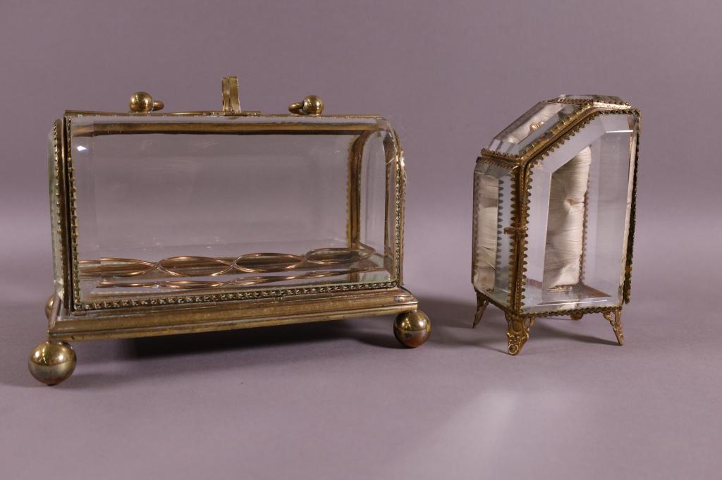 TWO VICTORIAN GLASS BOXES (1 of 3)