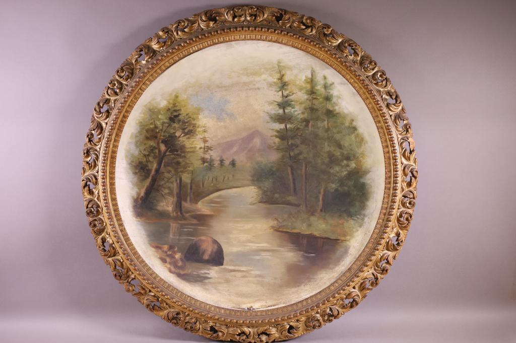 HAND PAINTED VICTORIAN PAPIER MACHE IN FRAME (1 of 4)