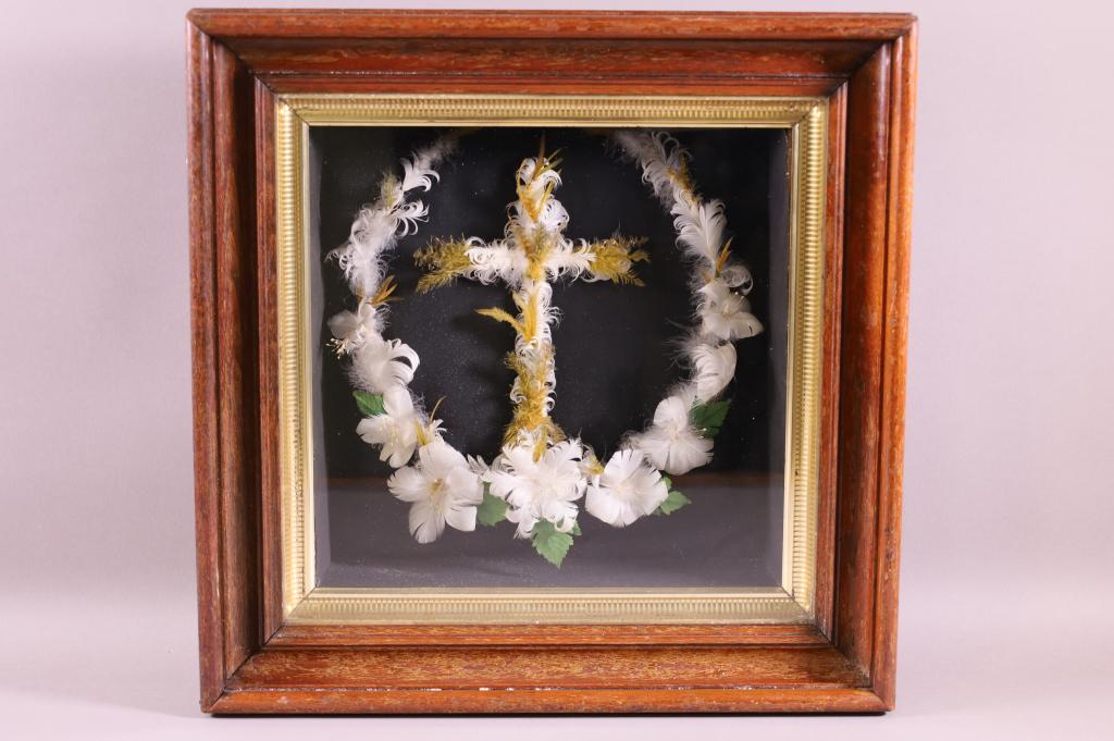 MOURNING WREATH IN SHADOW BOX FRAME (1 of 3)