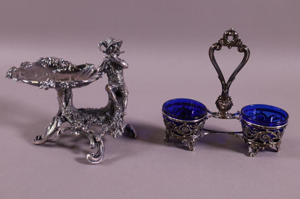 TWO FANCY SILVERPLATED TABLE ITEMS (1 of 3)