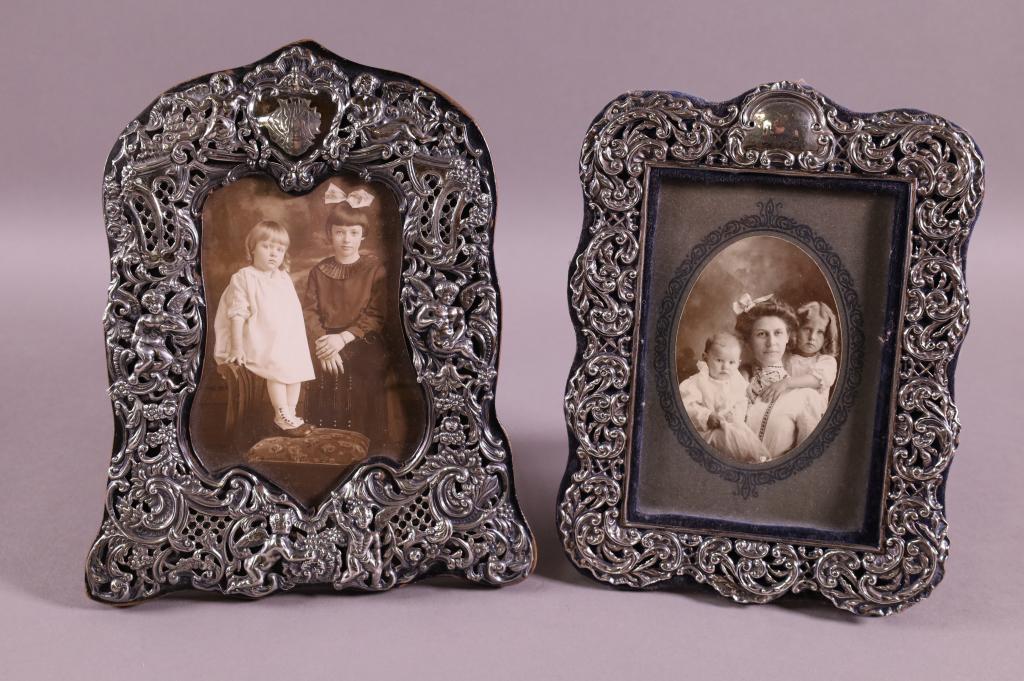 TWO ANTIQUE STERLING PICTURE FRAMES (1 of 3)