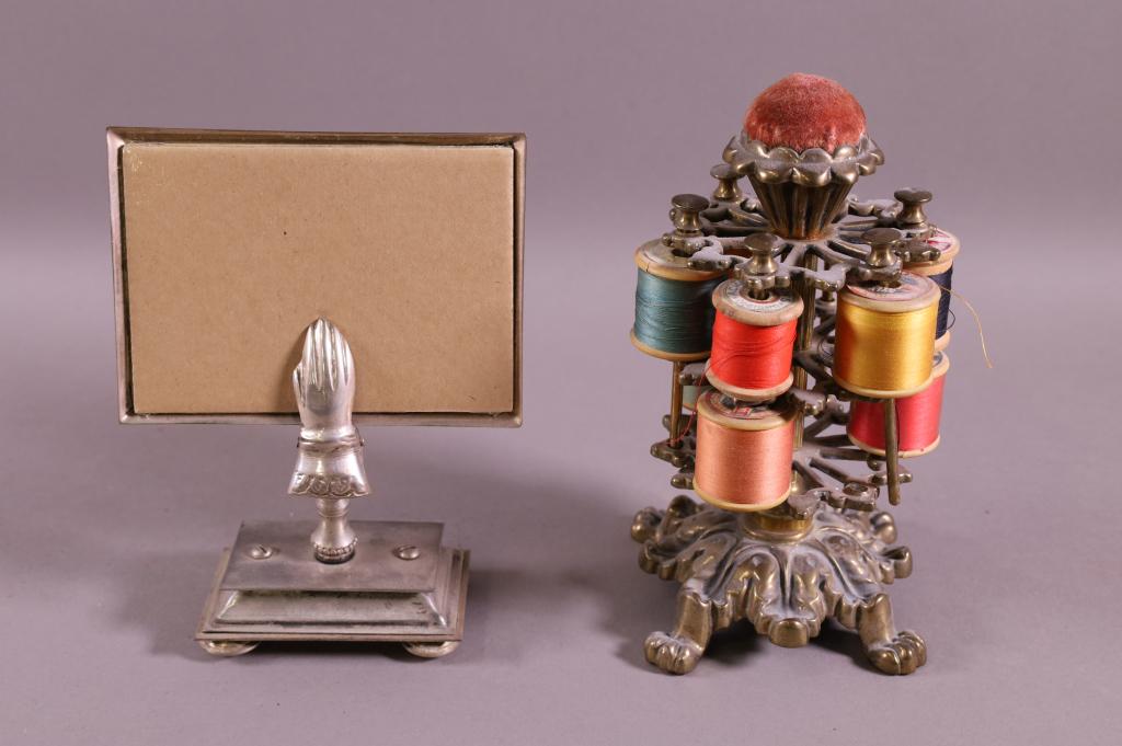 VICTORIAN THREAD HOLDER AND HAND PHOTO HOLDER (1 of 3)