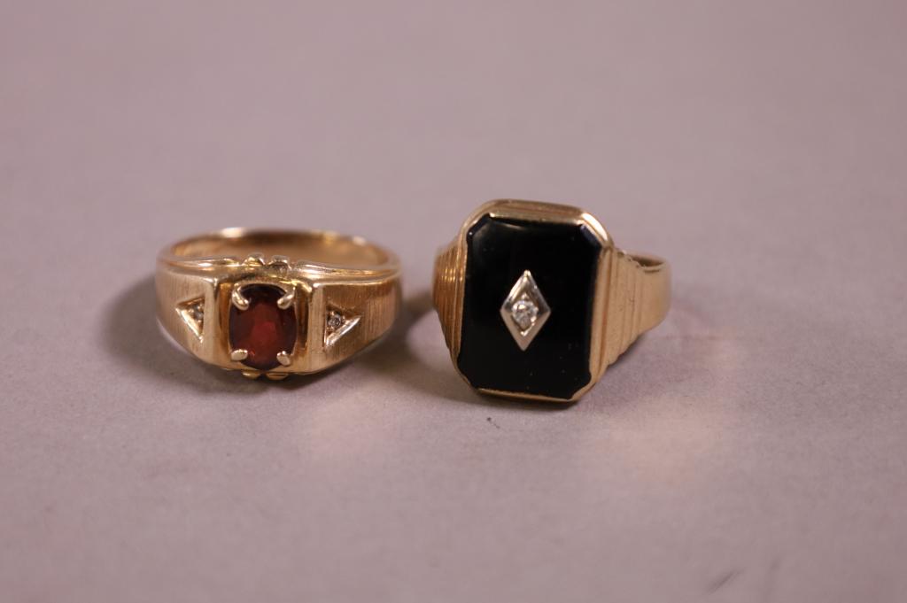 TWO 10K GOLD MEN'S RINGS (1 of 2)