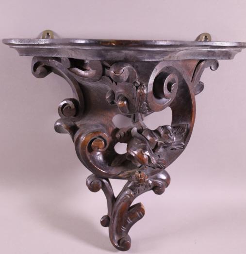 CARVED WOODEN WALL SHELF (1 of 3)