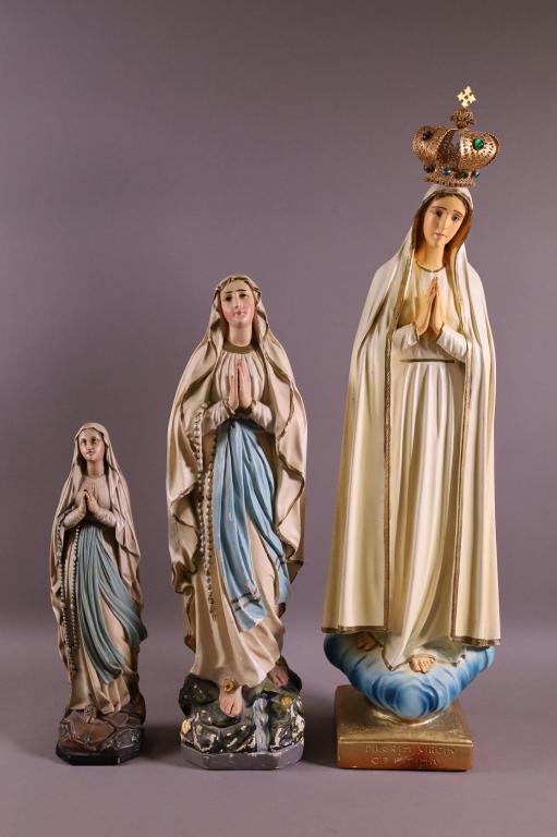 THREE CHALKWARE RELIGIOUS FIGURES (1 of 5)