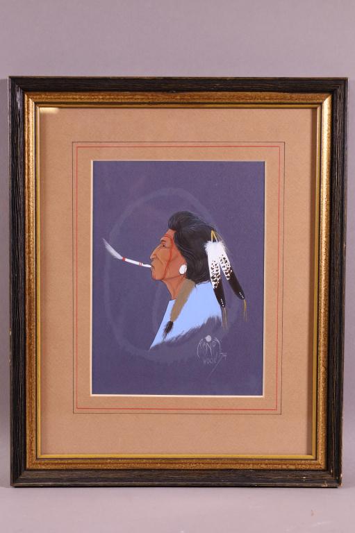 RANDY WOOD INDIAN CHIEF PAINTING (1 of 3)