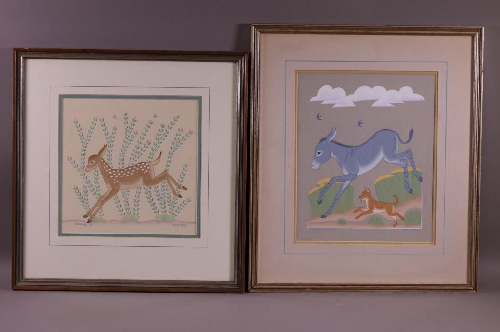 TWO HARRISON BEGAY PAINTINGS (1 of 5)