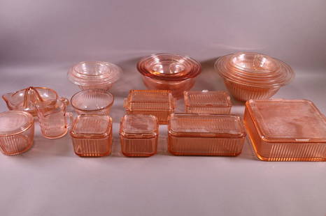 Antique Pink Depression Glass Square Optic Tea Cup and Saucer Set – The  Broken Bird Company