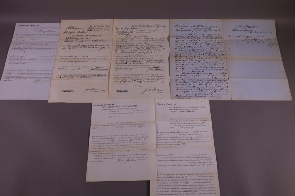 SIX ANTIQUE PENNSYLVANIA LEGAL DOCUMENTS (1 of 10)