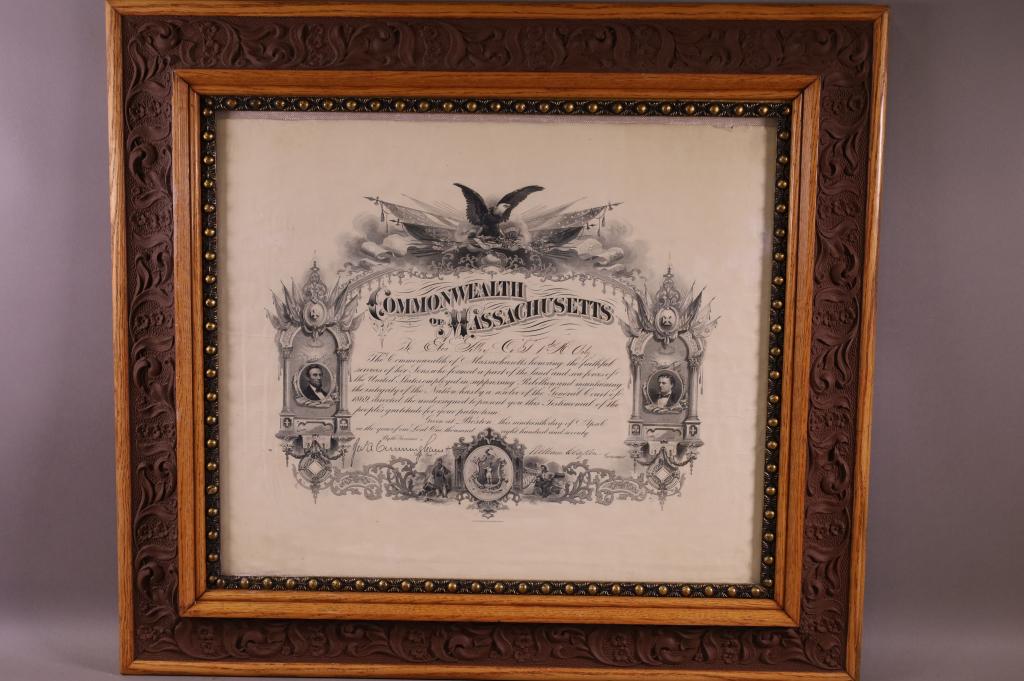CIVIL WAR FRAMED CERTIFICATE (1 of 2)